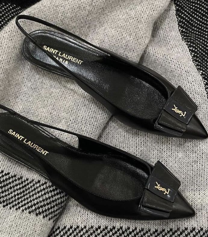 Black Slingback Flats – Yves Saint Laurent (YSL) image 1